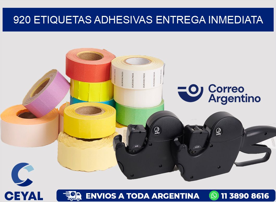 920 ETIQUETAS ADHESIVAS ENTREGA INMEDIATA