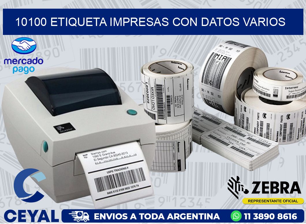 10100 ETIQUETA IMPRESAS CON DATOS VARIOS