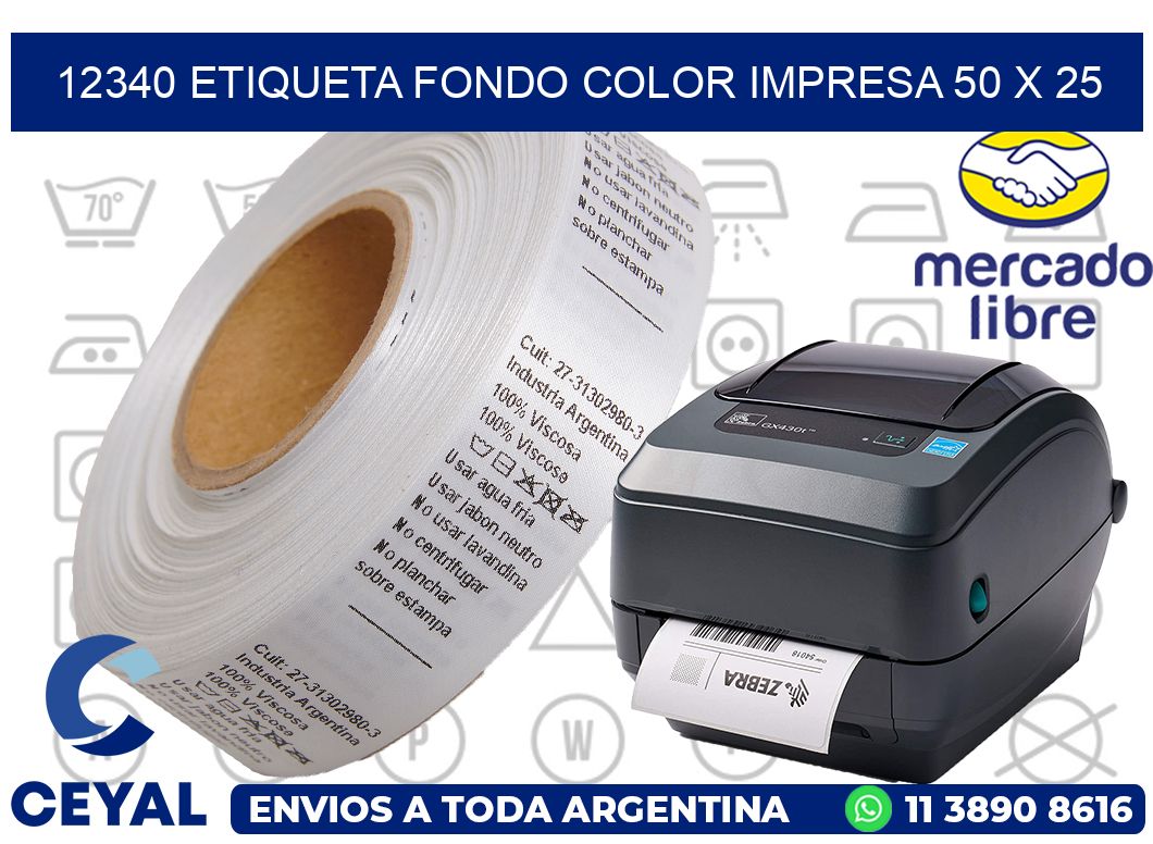 12340 ETIQUETA FONDO COLOR IMPRESA 50 X 25