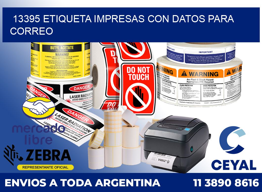 13395 ETIQUETA IMPRESAS CON DATOS PARA CORREO