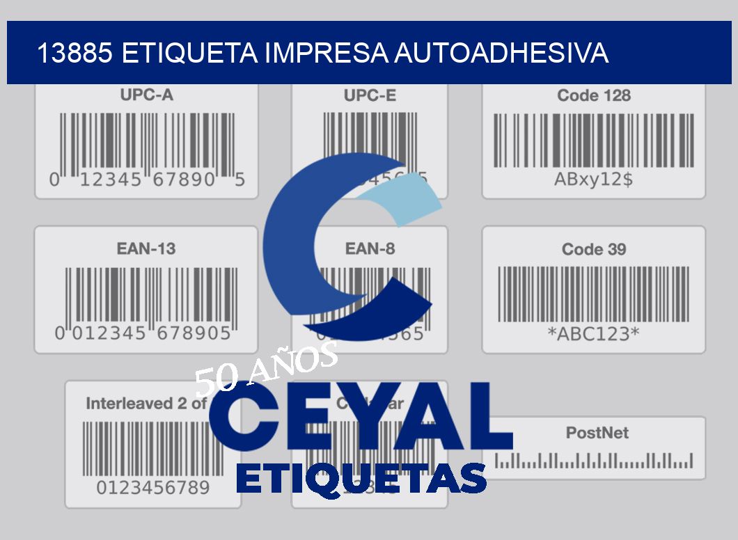 13885 ETIQUETA IMPRESA AUTOADHESIVA