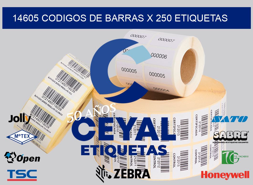14605 codigos de barras x 250 etiquetas