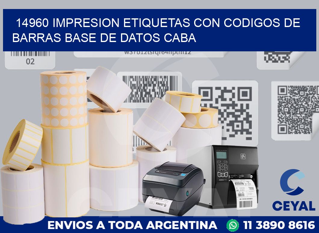 14960 IMPRESION ETIQUETAS CON CODIGOS DE BARRAS BASE DE DATOS CABA