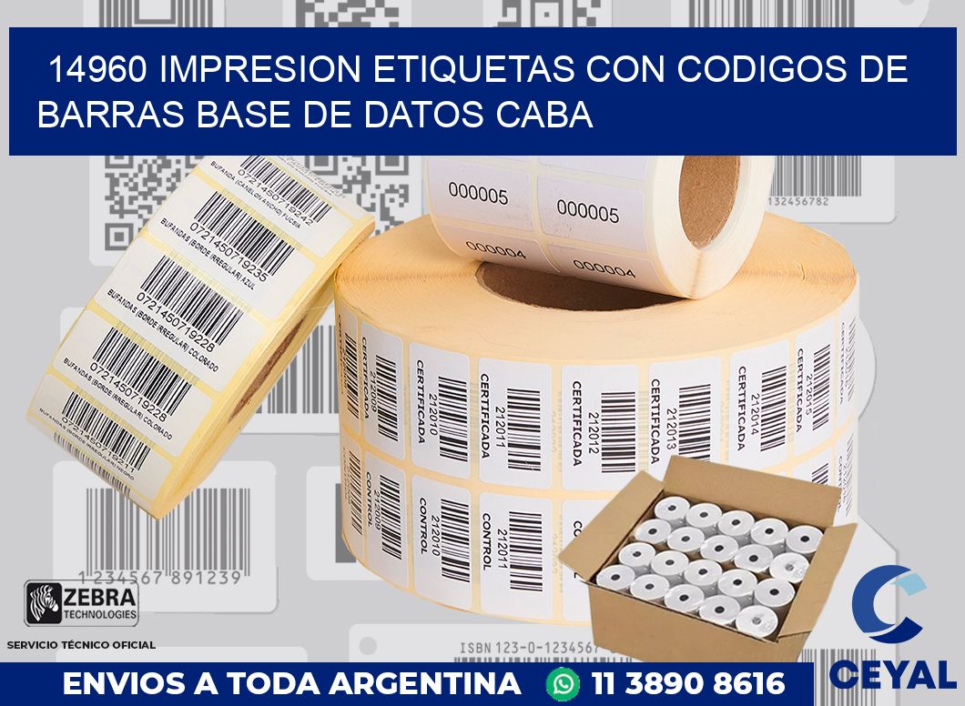 14960 IMPRESION ETIQUETAS CON CODIGOS DE BARRAS BASE DE DATOS CABA
