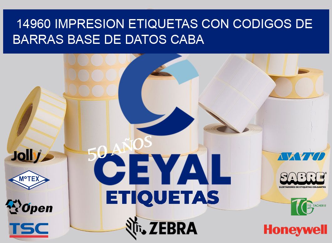 14960 IMPRESION ETIQUETAS CON CODIGOS DE BARRAS BASE DE DATOS CABA