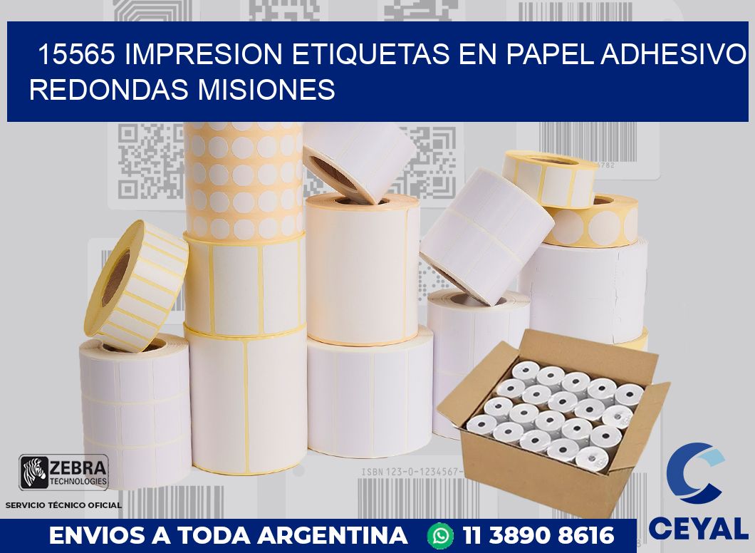 15565 IMPRESION ETIQUETAS EN PAPEL ADHESIVO REDONDAS MISIONES
