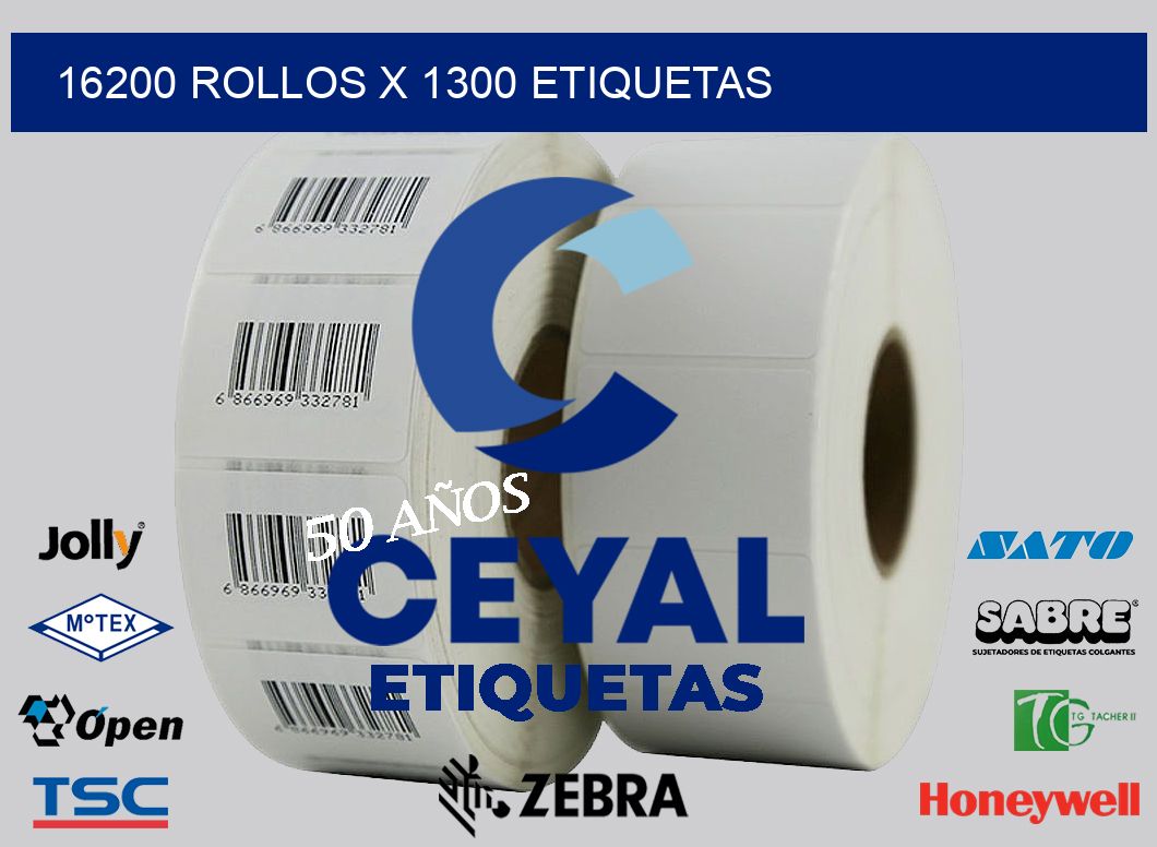 16200 Rollos x 1300 etiquetas