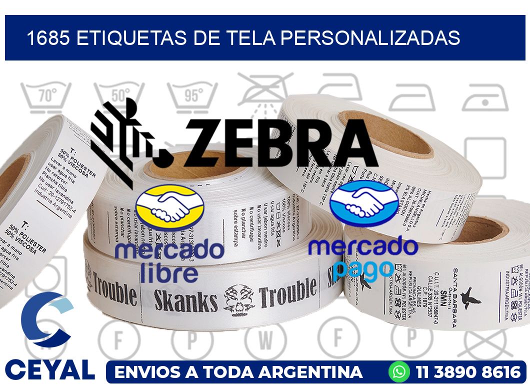 1685 ETIQUETAS DE TELA PERSONALIZADAS