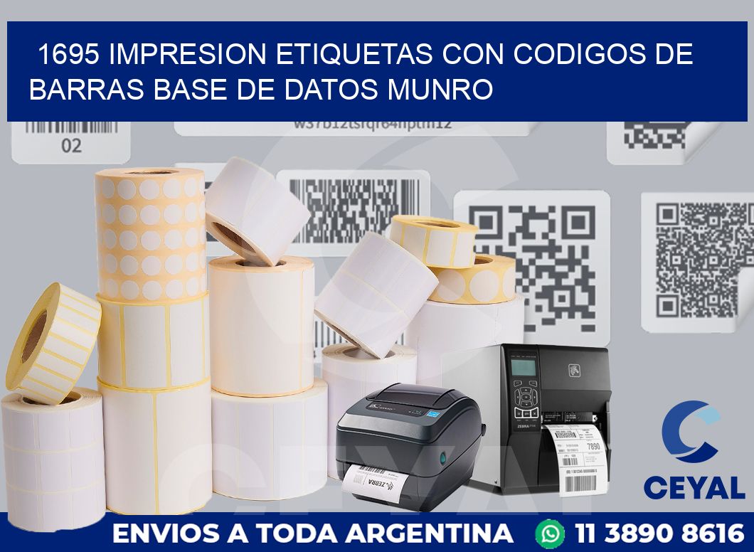 1695 IMPRESION ETIQUETAS CON CODIGOS DE BARRAS BASE DE DATOS MUNRO