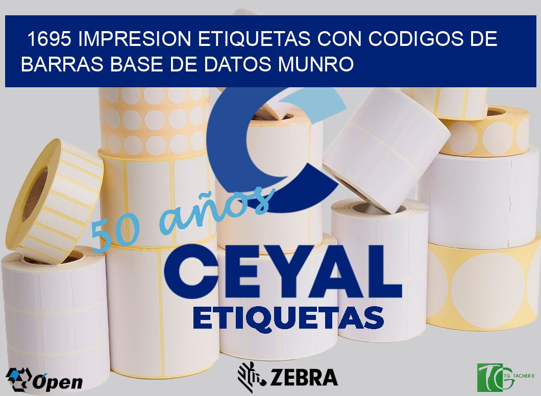 1695 IMPRESION ETIQUETAS CON CODIGOS DE BARRAS BASE DE DATOS MUNRO