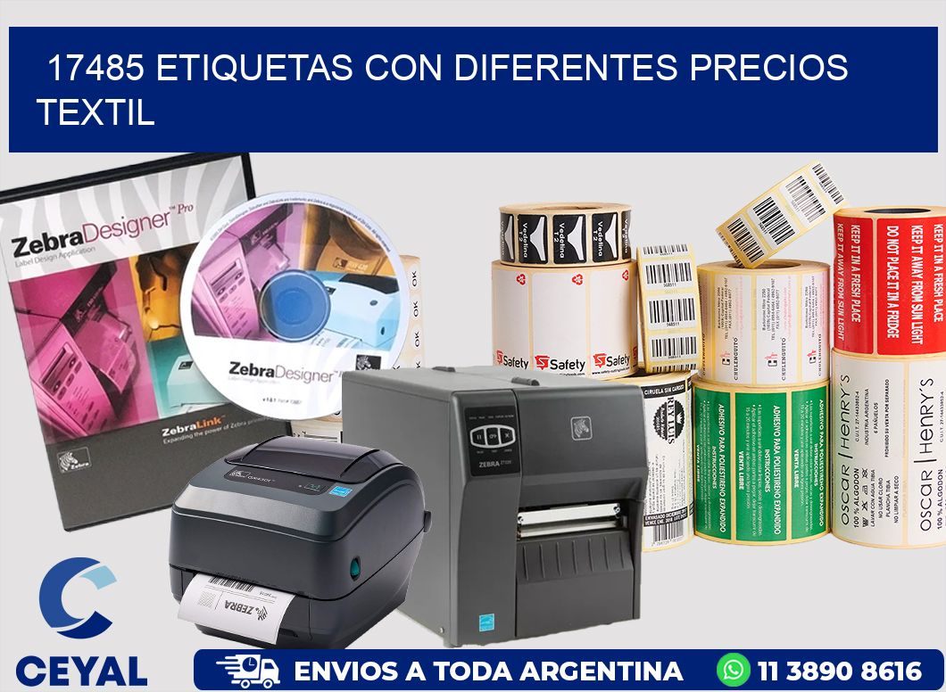 17485 ETIQUETAS CON DIFERENTES PRECIOS TEXTIL