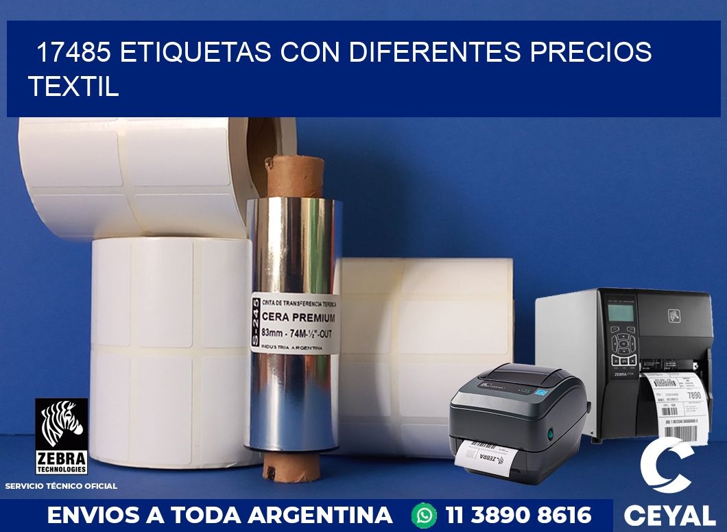 17485 ETIQUETAS CON DIFERENTES PRECIOS TEXTIL