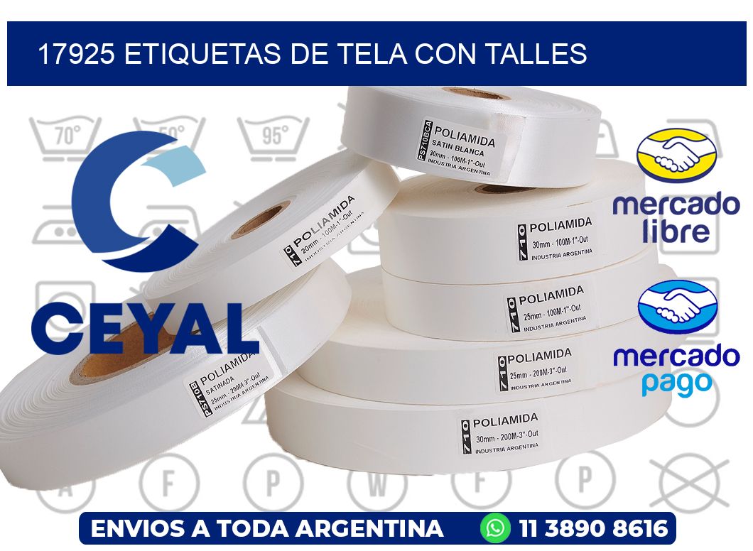 17925 ETIQUETAS DE TELA CON TALLES