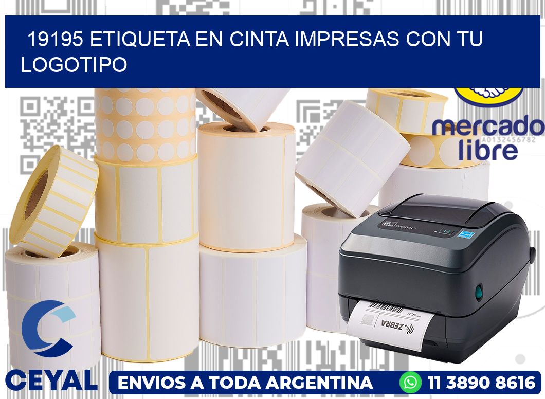 19195 ETIQUETA EN CINTA IMPRESAS CON TU LOGOTIPO