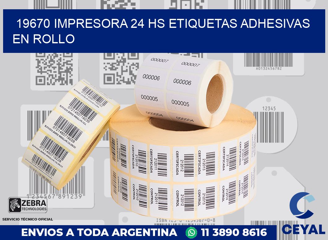 19670 impresora 24 hs etiquetas adhesivas en rollo