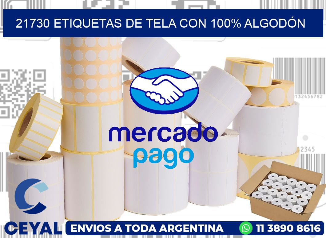 21730 ETIQUETAS DE TELA CON 100% ALGODÓN