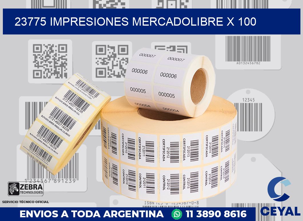 23775 impresiones mercadolibre x 100