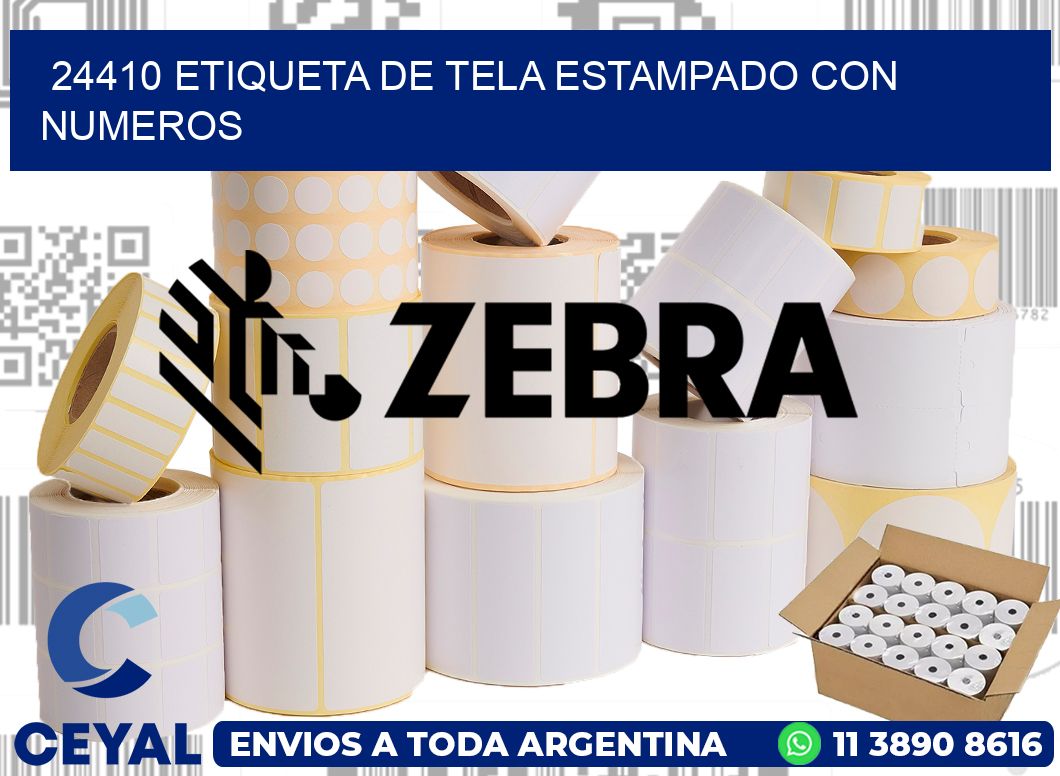 24410 ETIQUETA DE TELA ESTAMPADO CON NUMEROS