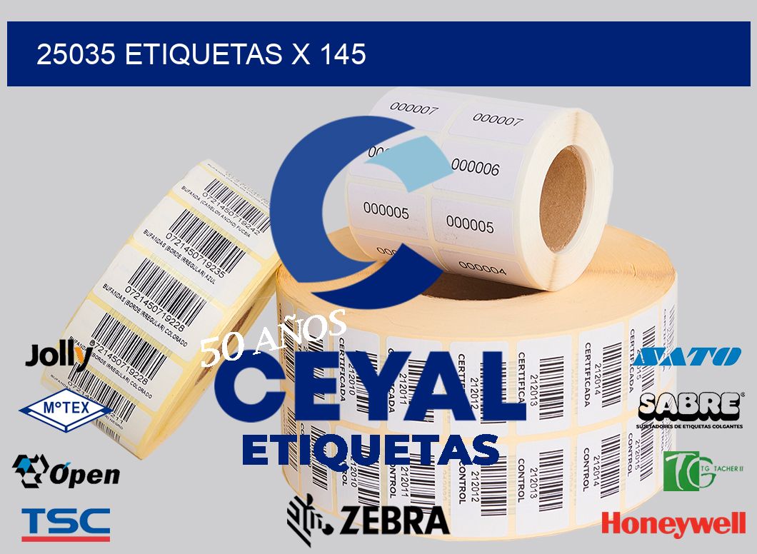 25035 Etiquetas x 145