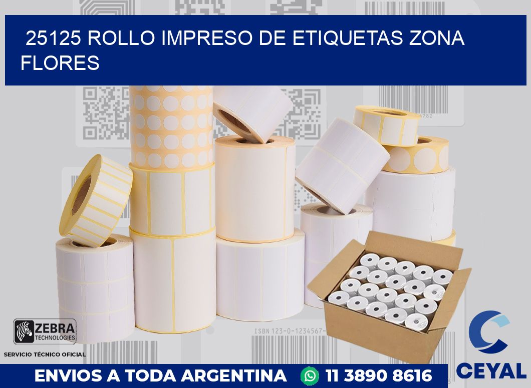 25125 ROLLO IMPRESO DE ETIQUETAS ZONA FLORES