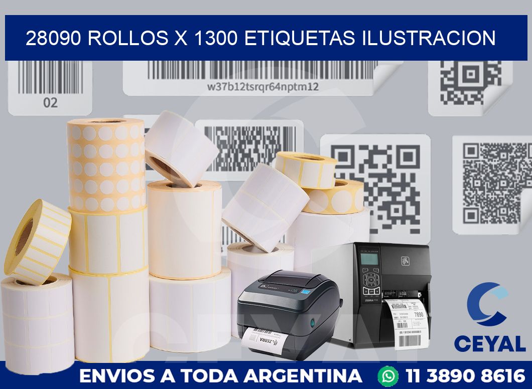 28090 Rollos x 1300 etiquetas ilustracion