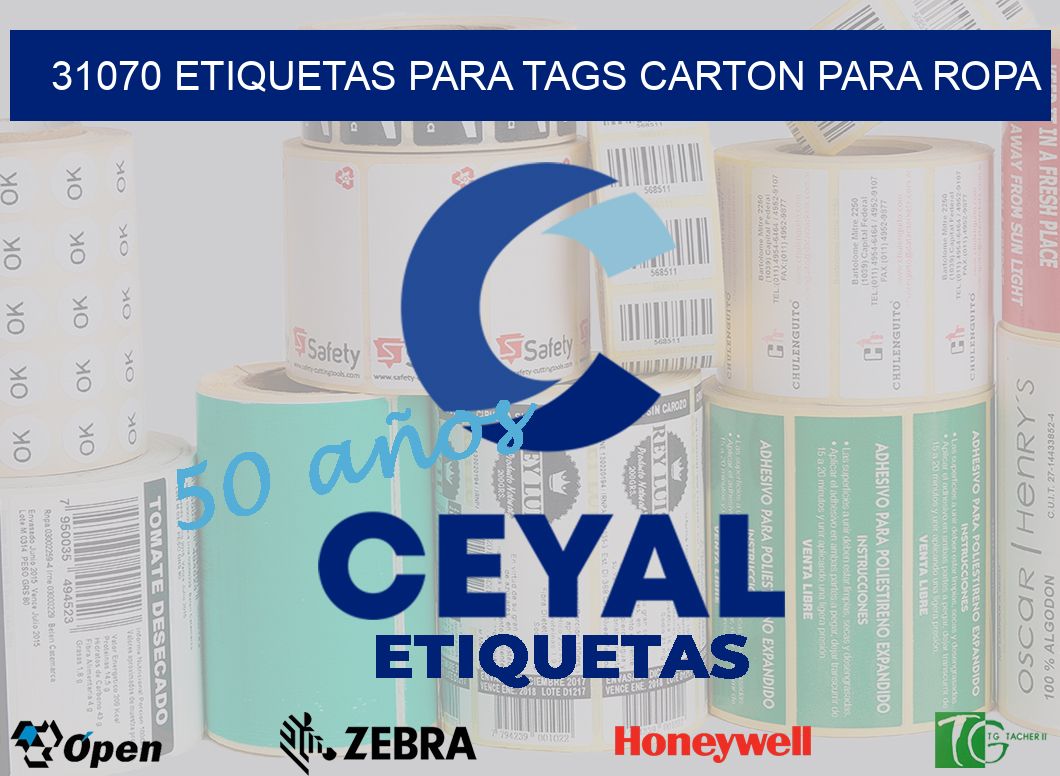 31070 ETIQUETAS PARA TAGS CARTON PARA ROPA
