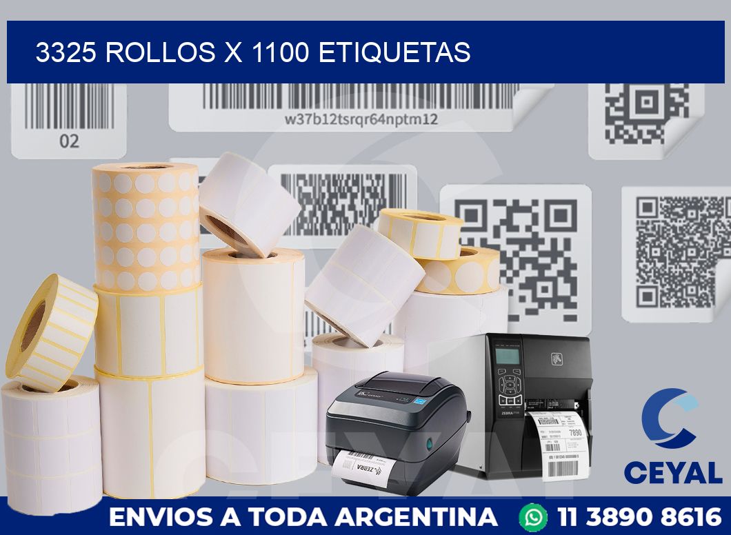 3325 Rollos x 1100 etiquetas