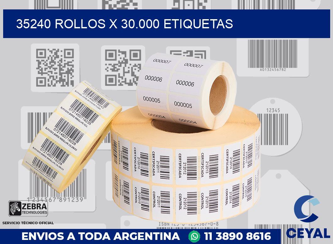 35240 Rollos x 30.000 etiquetas