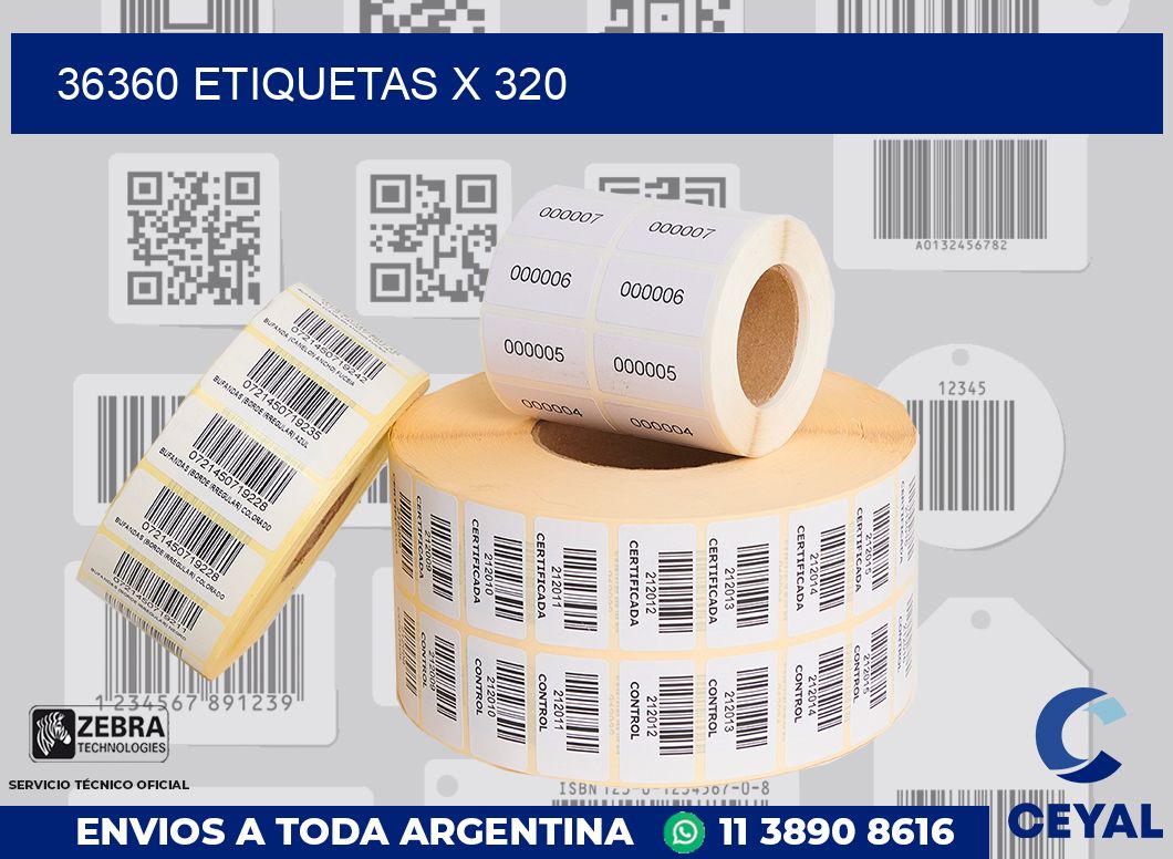 36360 Etiquetas x 320