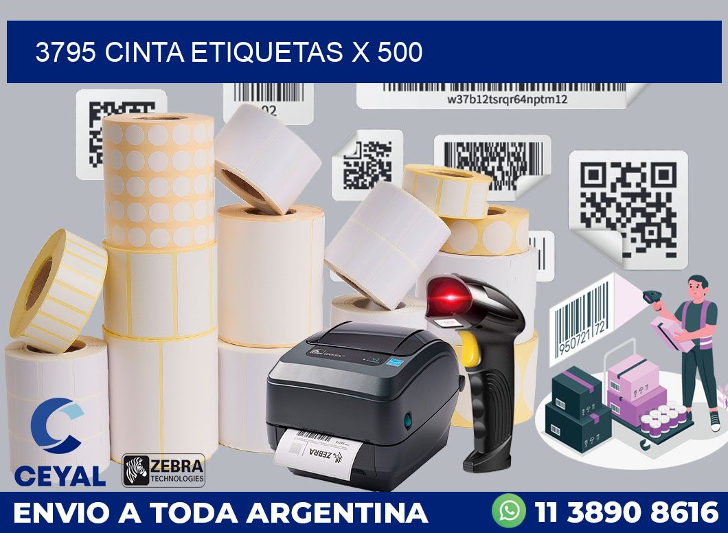 3795 cinta etiquetas x 500