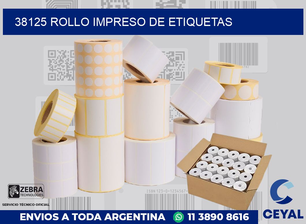 38125 ROLLO IMPRESO DE ETIQUETAS