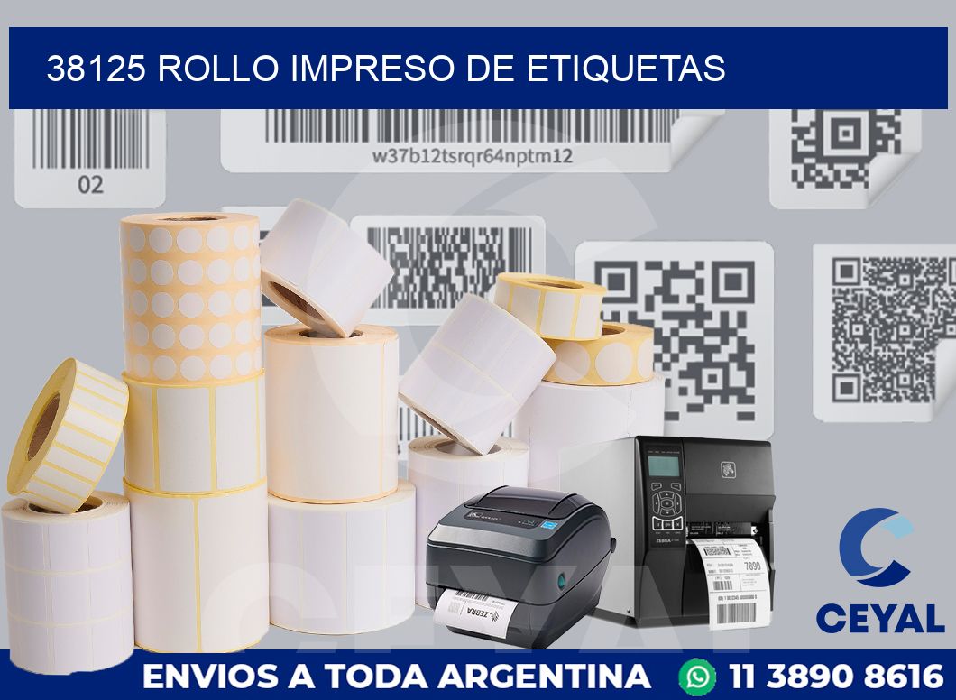 38125 ROLLO IMPRESO DE ETIQUETAS