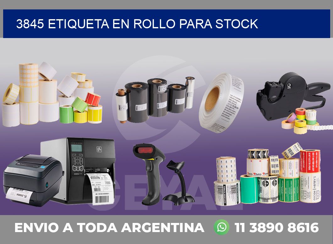 3845 ETIQUETA EN ROLLO PARA STOCK