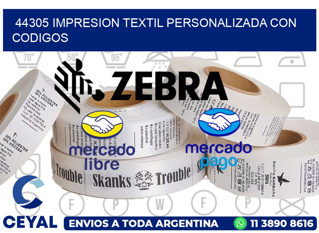 44305 IMPRESION TEXTIL PERSONALIZADA CON CODIGOS