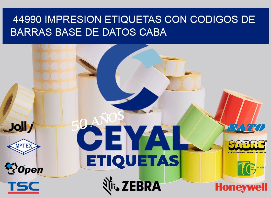44990 IMPRESION ETIQUETAS CON CODIGOS DE BARRAS BASE DE DATOS CABA