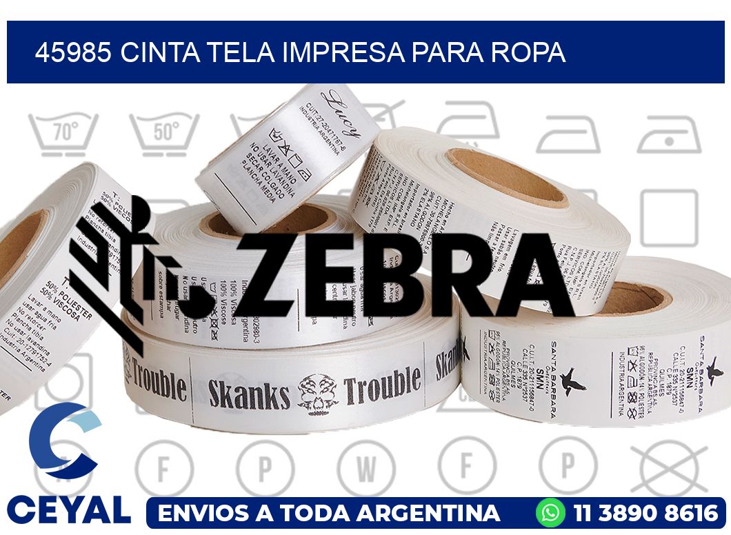 45985 CINTA TELA IMPRESA PARA ROPA
