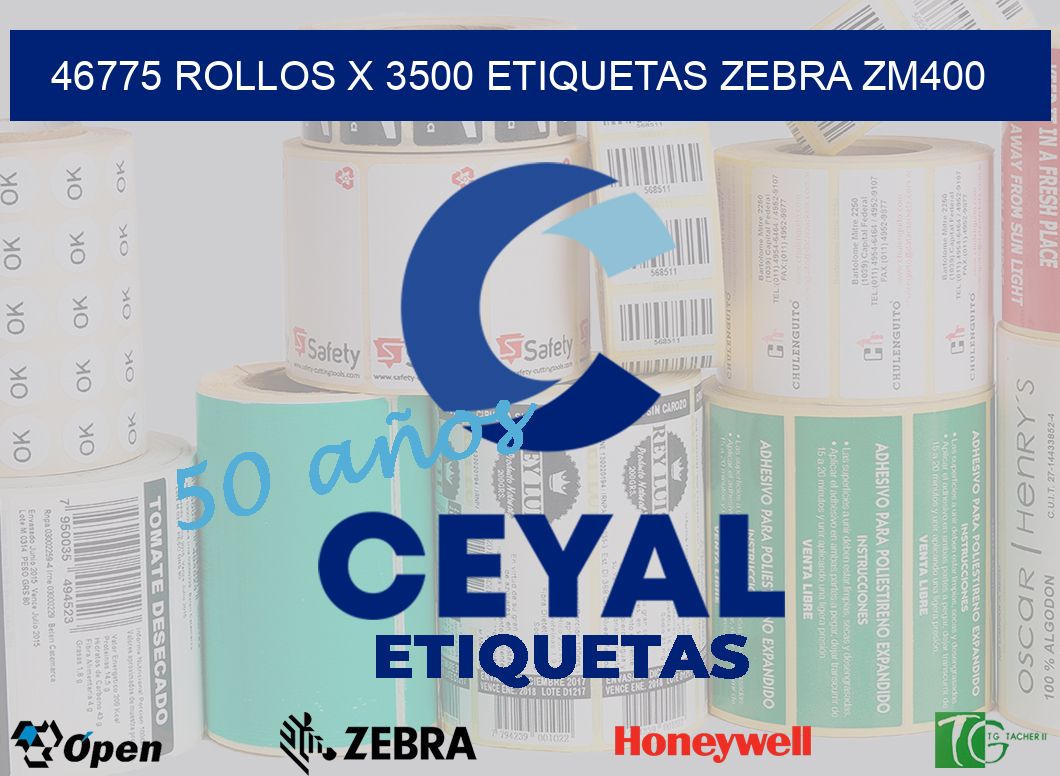 46775 Rollos x 3500 etiquetas zebra zm400