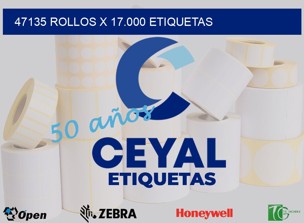 47135 Rollos x 17.000 etiquetas