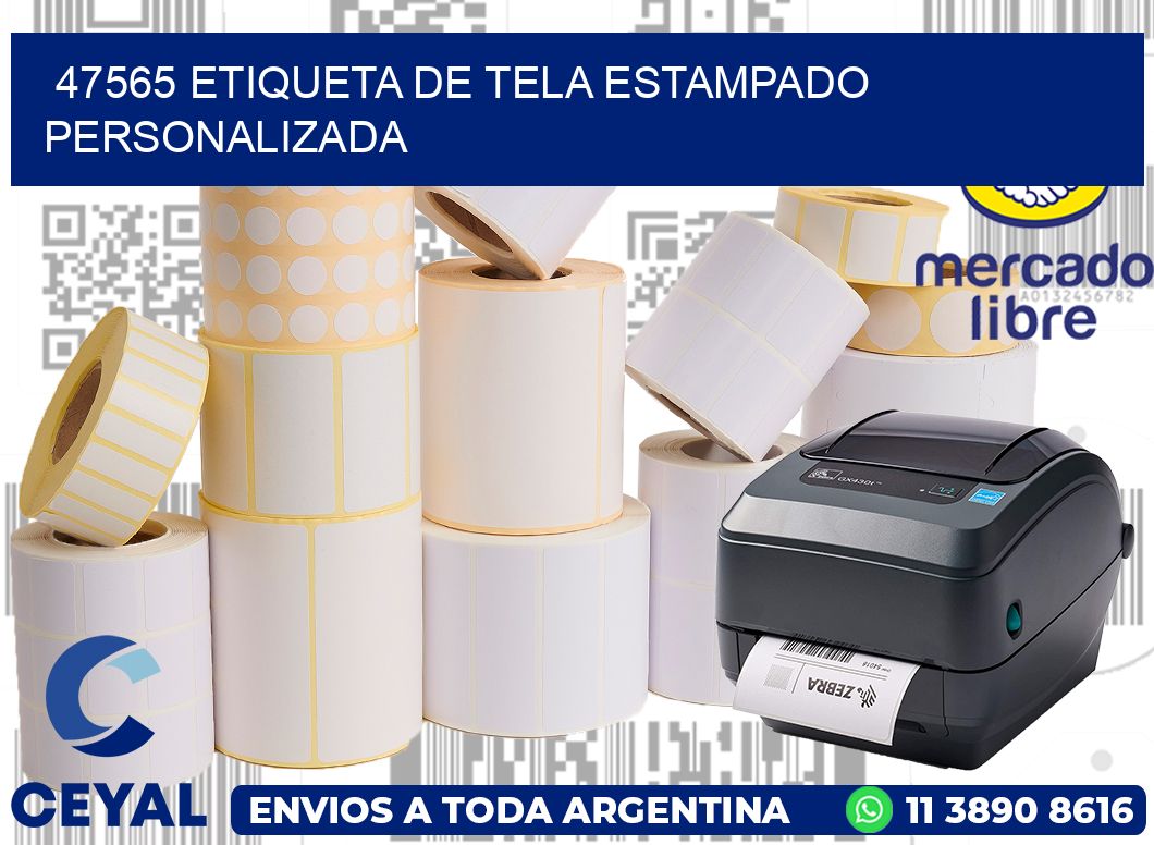 47565 ETIQUETA DE TELA ESTAMPADO PERSONALIZADA