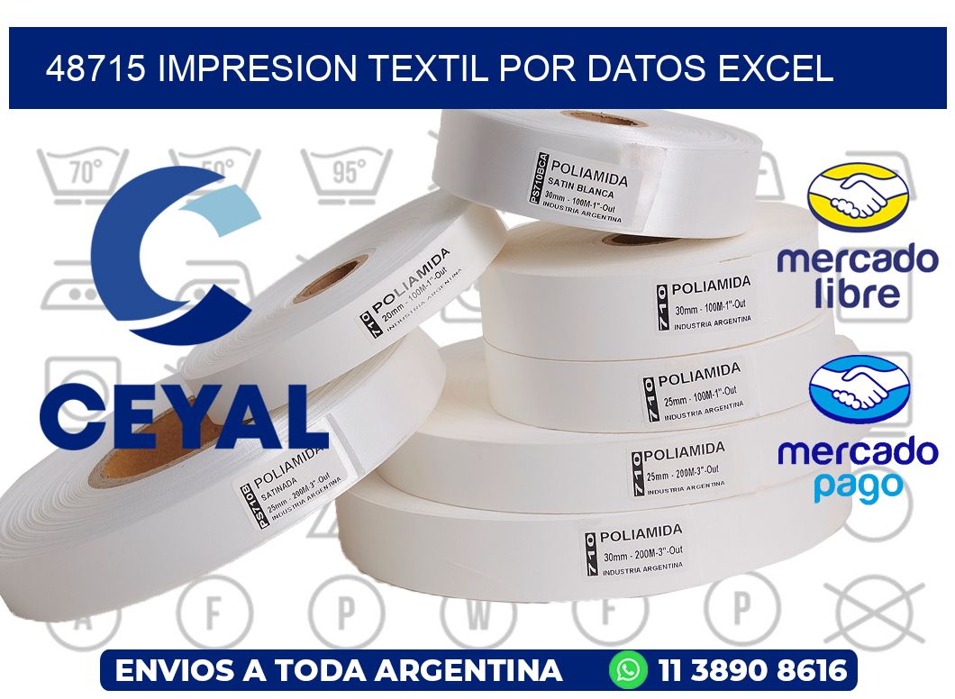 48715 IMPRESION TEXTIL POR DATOS EXCEL