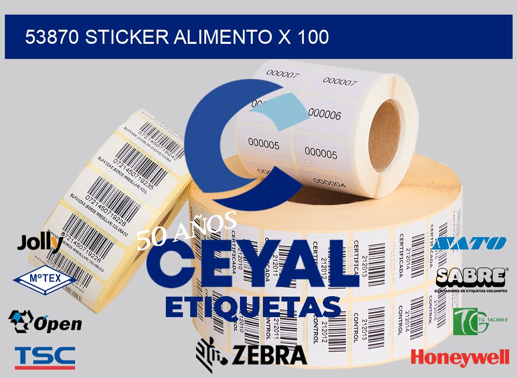 53870 sticker alimento x 100