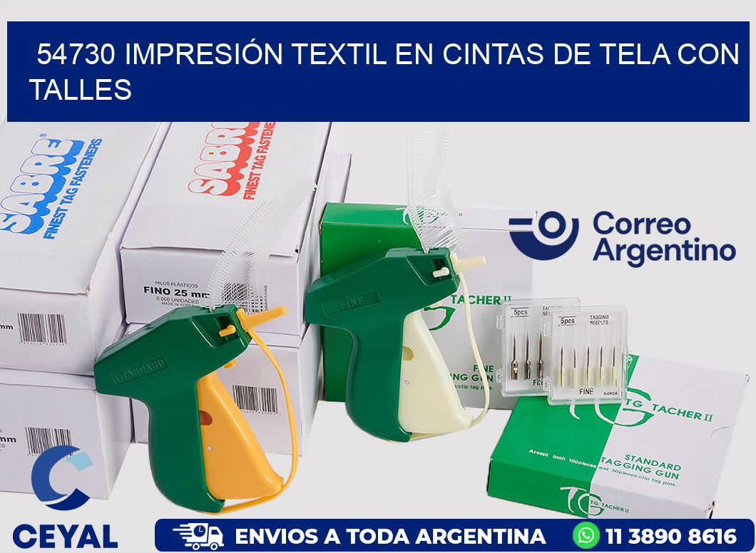 54730 IMPRESIÓN TEXTIL EN CINTAS DE TELA CON TALLES
