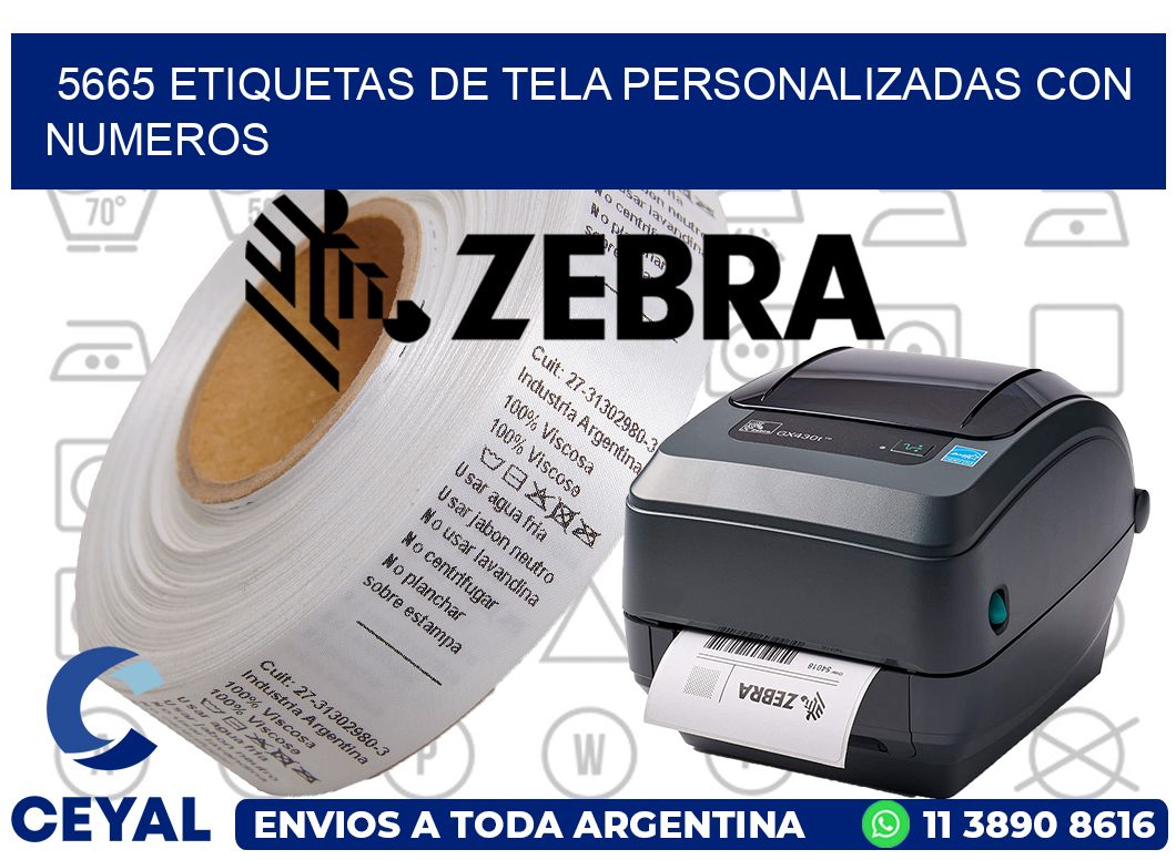 5665 ETIQUETAS DE TELA PERSONALIZADAS CON NUMEROS