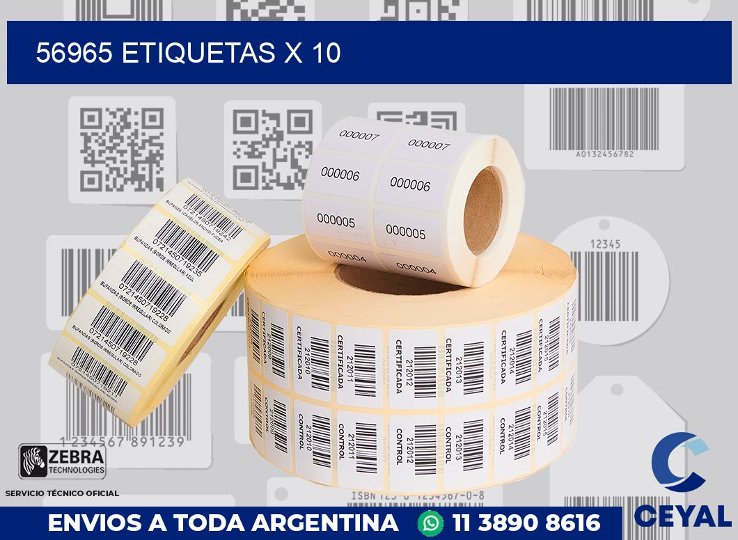 56965 Etiquetas x 10