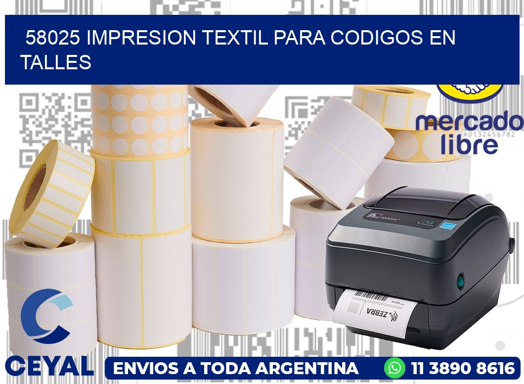58025 IMPRESION TEXTIL PARA CODIGOS EN TALLES