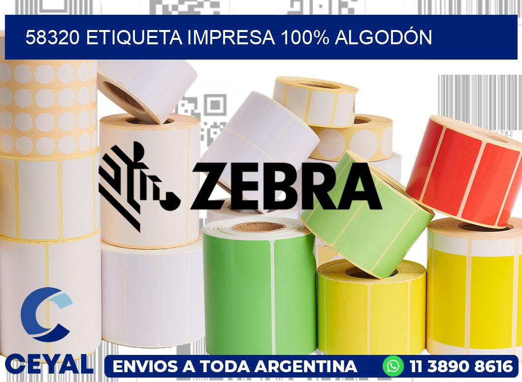 58320 ETIQUETA IMPRESA 100% ALGODÓN