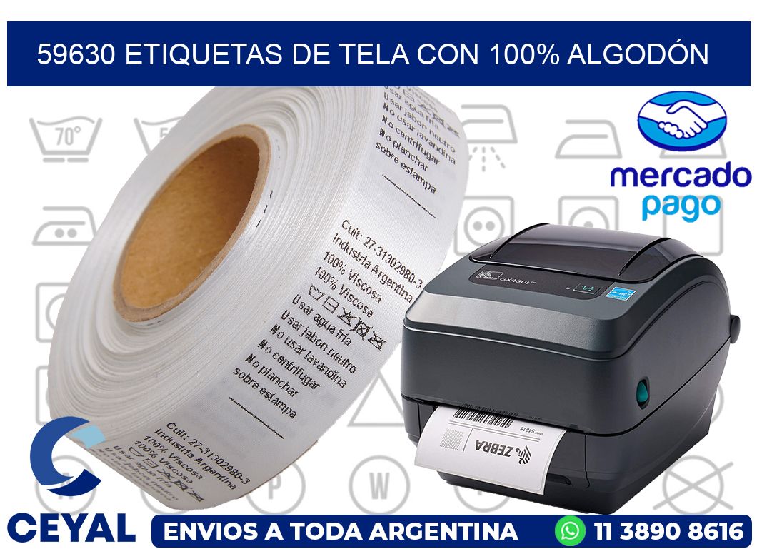 59630 ETIQUETAS DE TELA CON 100% ALGODÓN