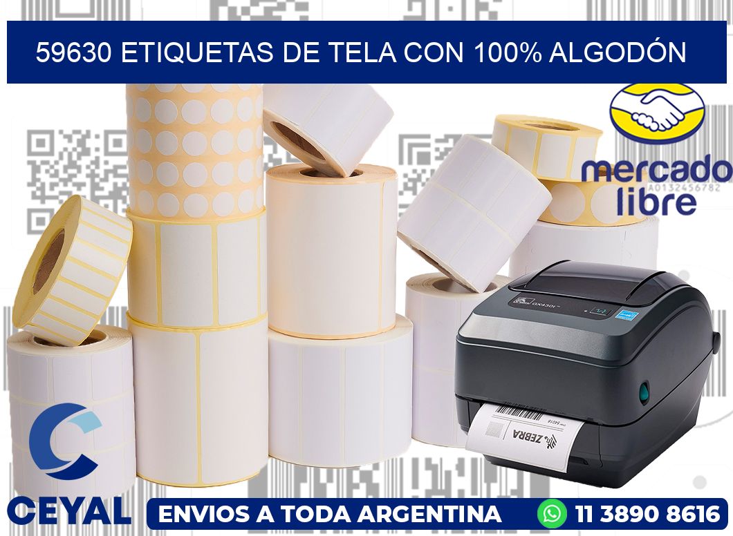 59630 ETIQUETAS DE TELA CON 100% ALGODÓN