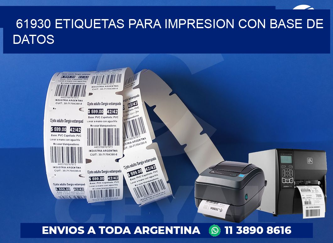 61930 ETIQUETAS PARA IMPRESION CON BASE DE DATOS