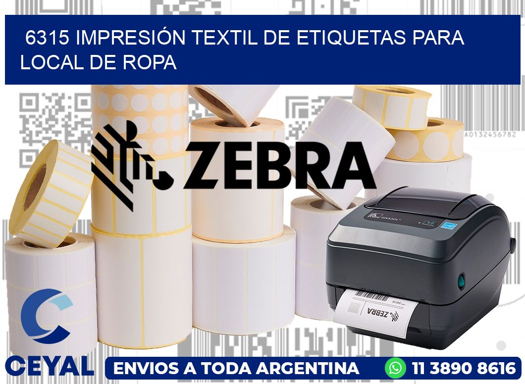 6315 IMPRESIÓN TEXTIL DE ETIQUETAS PARA LOCAL DE ROPA